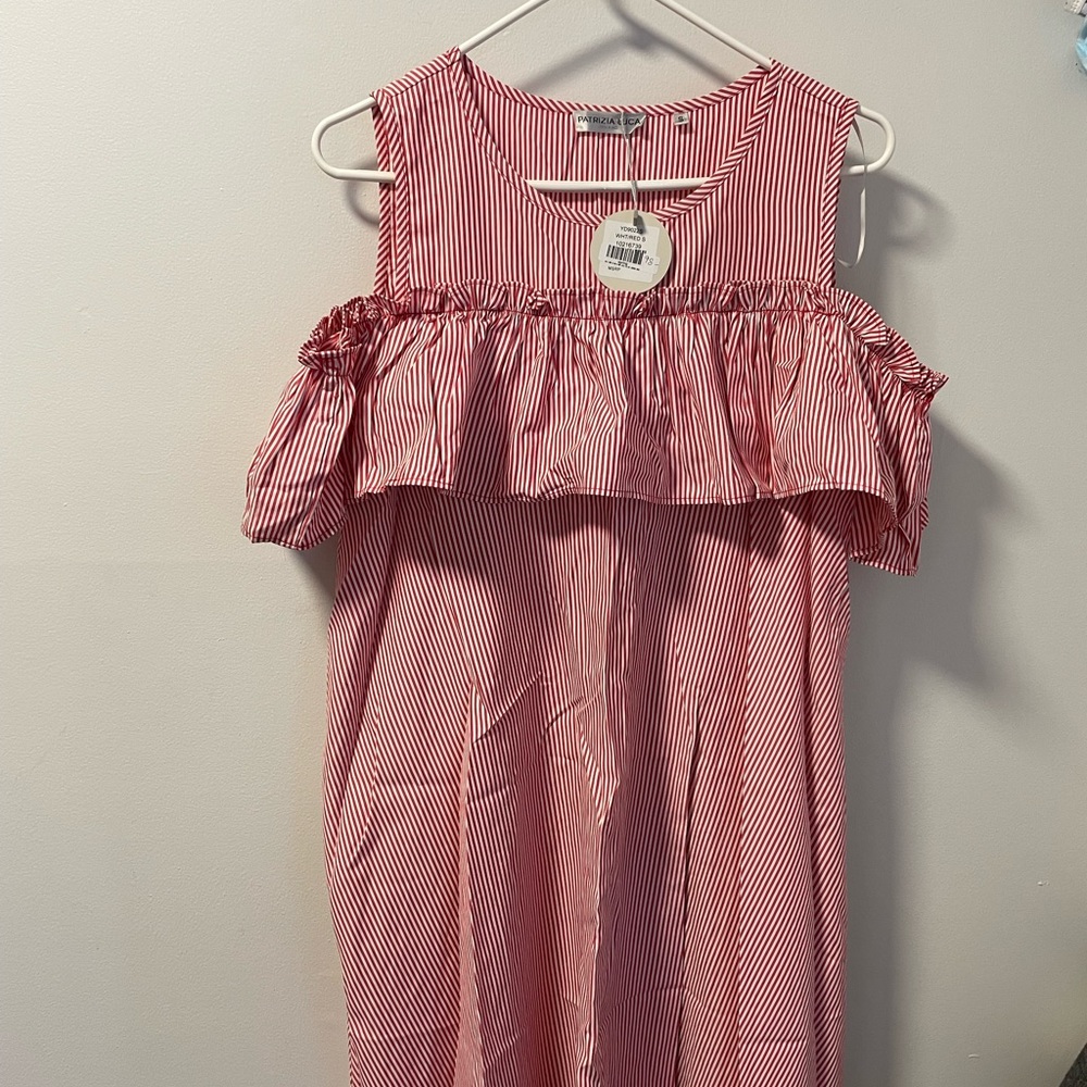 Womens red and white striped dress